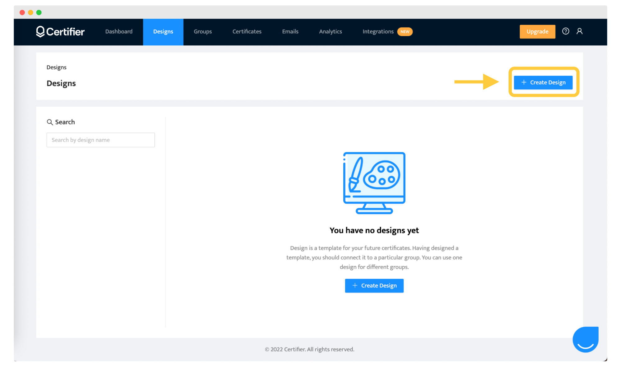 Creating new design in Certifier. Creating new design in Certifier.