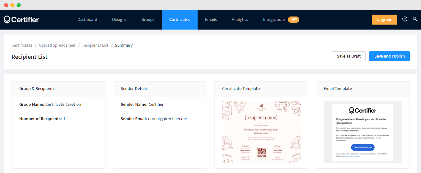Sending certificates in a bulk with Certifier. Sending certificates in a bulk with Certifier.