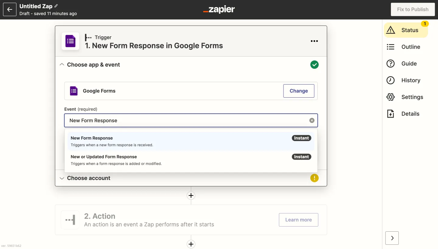 #2 Certifier - Start configuring a trigger for Google Form #2 Certifier - Start configuring a trigger for Google Form