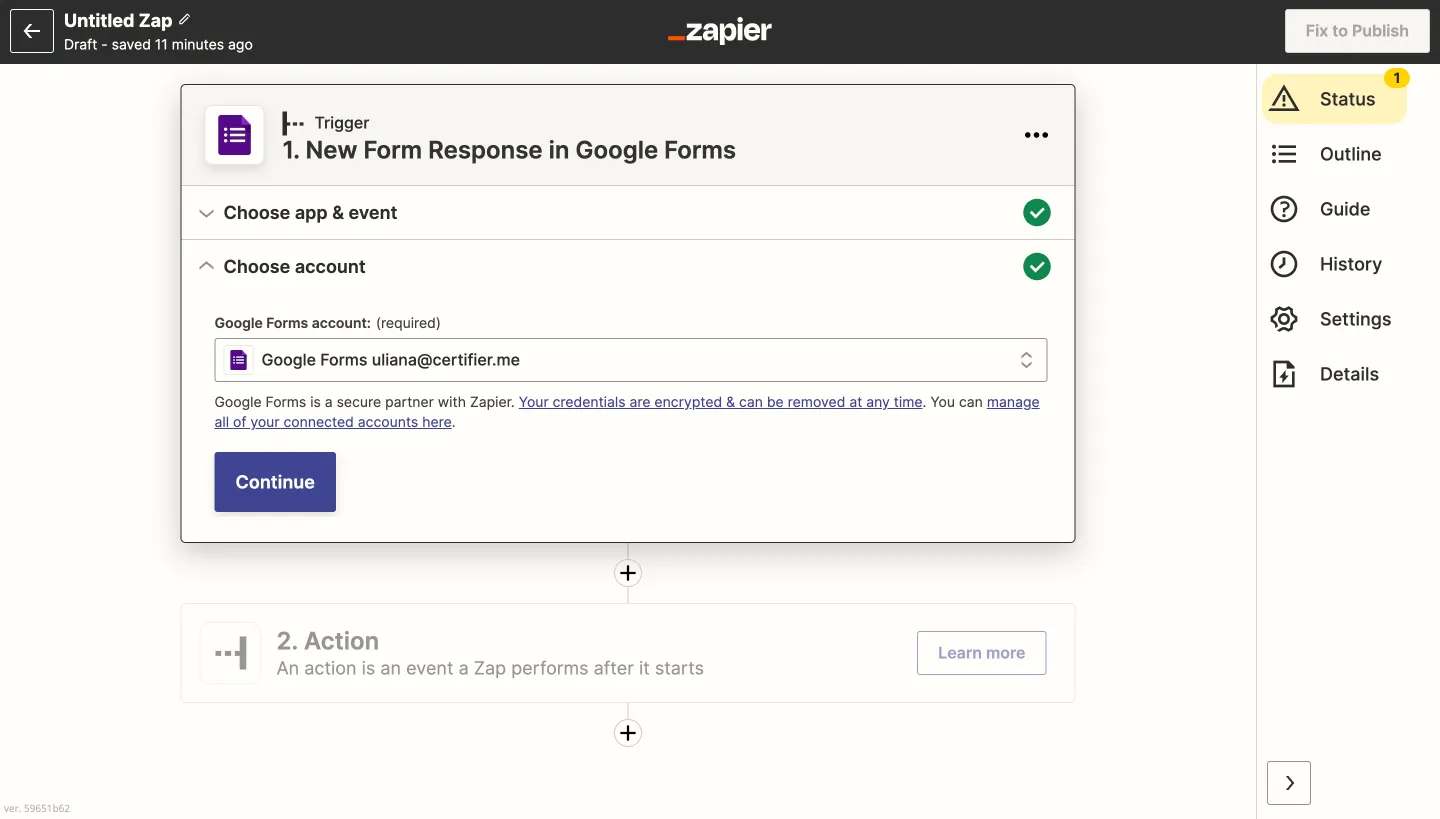 #3 Certifier - Choose the Google Form account #3 Certifier - Choose the Google Form account