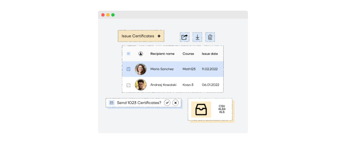 Certifier graphic illustrating the Certifier dashboard. Certifier graphic illustrating the Certifier dashboard.