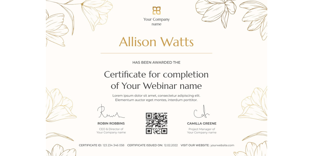 Modern nail certificate template with floral pattern. Modern nail certificate template with floral pattern.