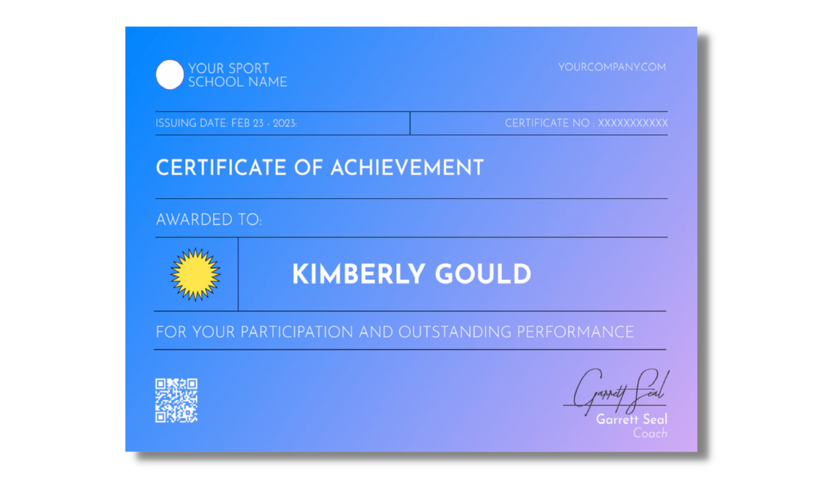 Violet-blue modern and appealing certificate of achievement from Certifier certificate template library. Violet-blue modern and appealing certificate of achievement from Certifier certificate template library.