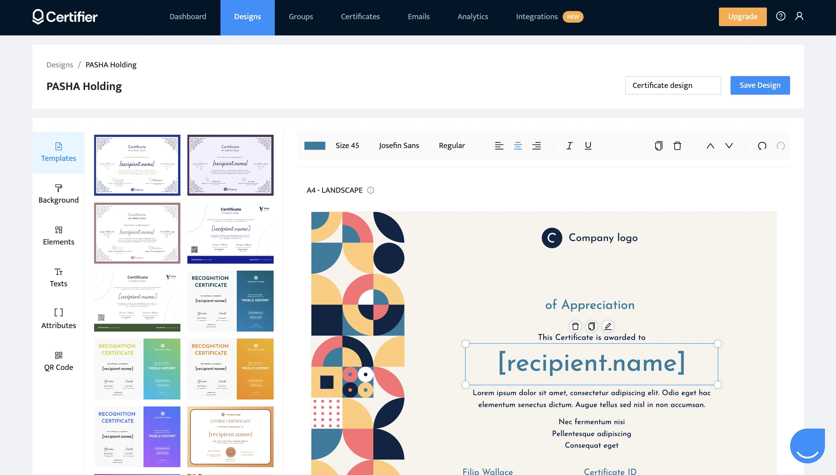 Certificate maker and certificate templates Certificate maker and certificate templates