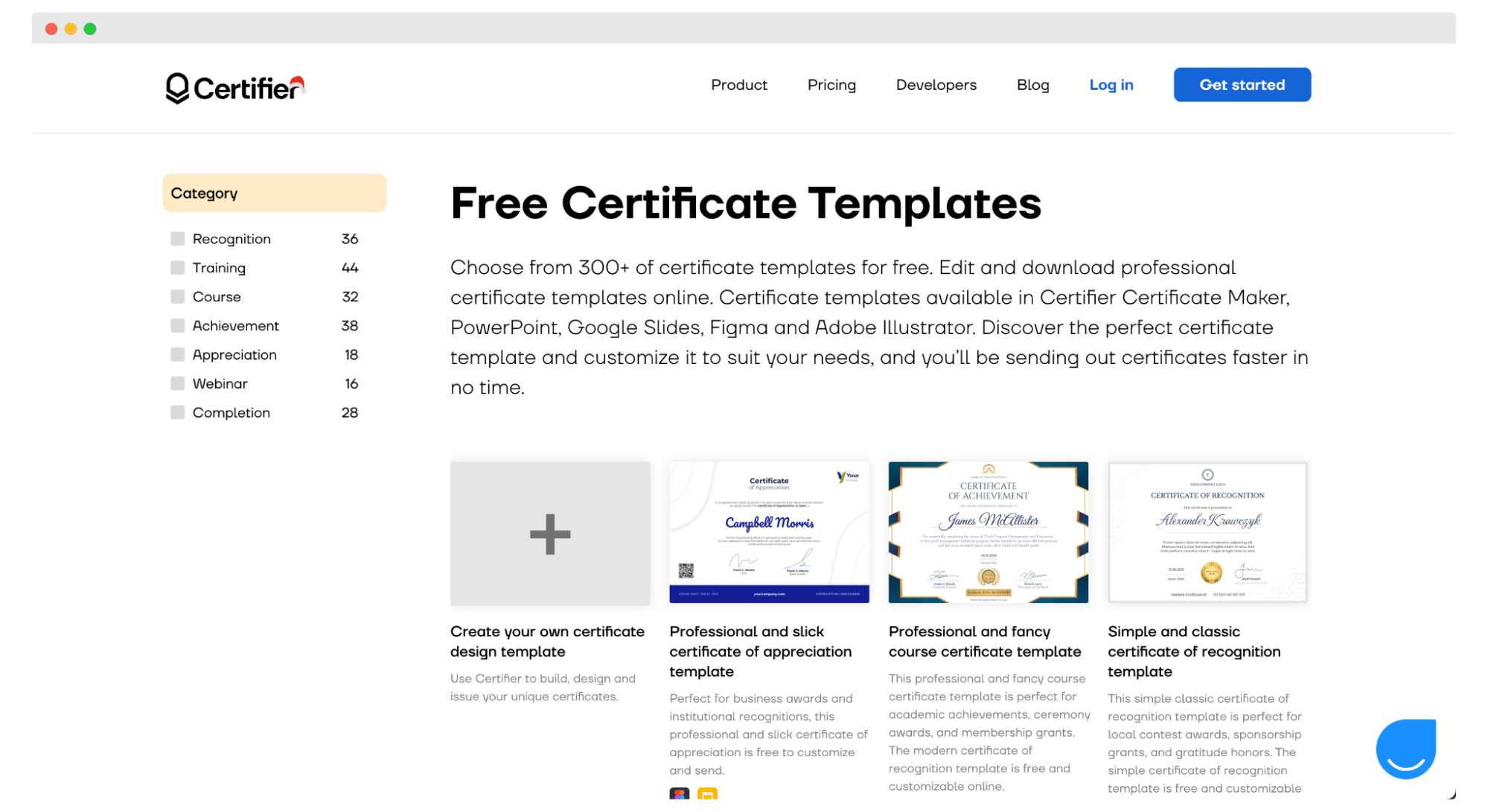 The library of free certificate templates available on Certifier, perfect for online trainings. The library of free certificate templates available on Certifier, perfect for online trainings.