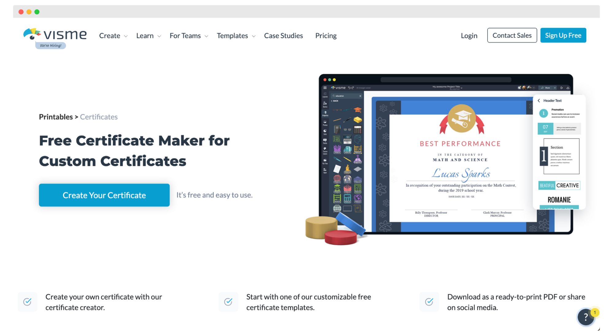 Visme - professional certificate maker. Visme - professional certificate maker.