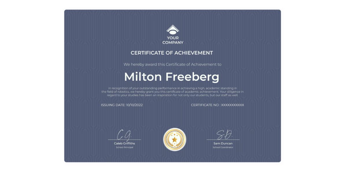 Simple and bold certificate of achievement template. Simple and bold certificate of achievement template.