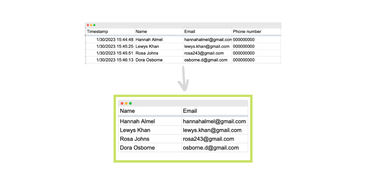 Preparing spreadsheet for sending Google Forms certificates in bulk. Preparing spreadsheet for sending Google Forms certificates in bulk.