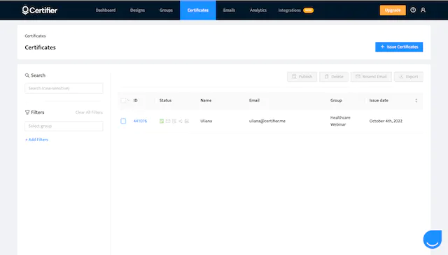 Setting up an action and running a test in Certifier to generate Google Forms certificates. Setting up an action and running a test in Certifier to generate Google Forms certificates.