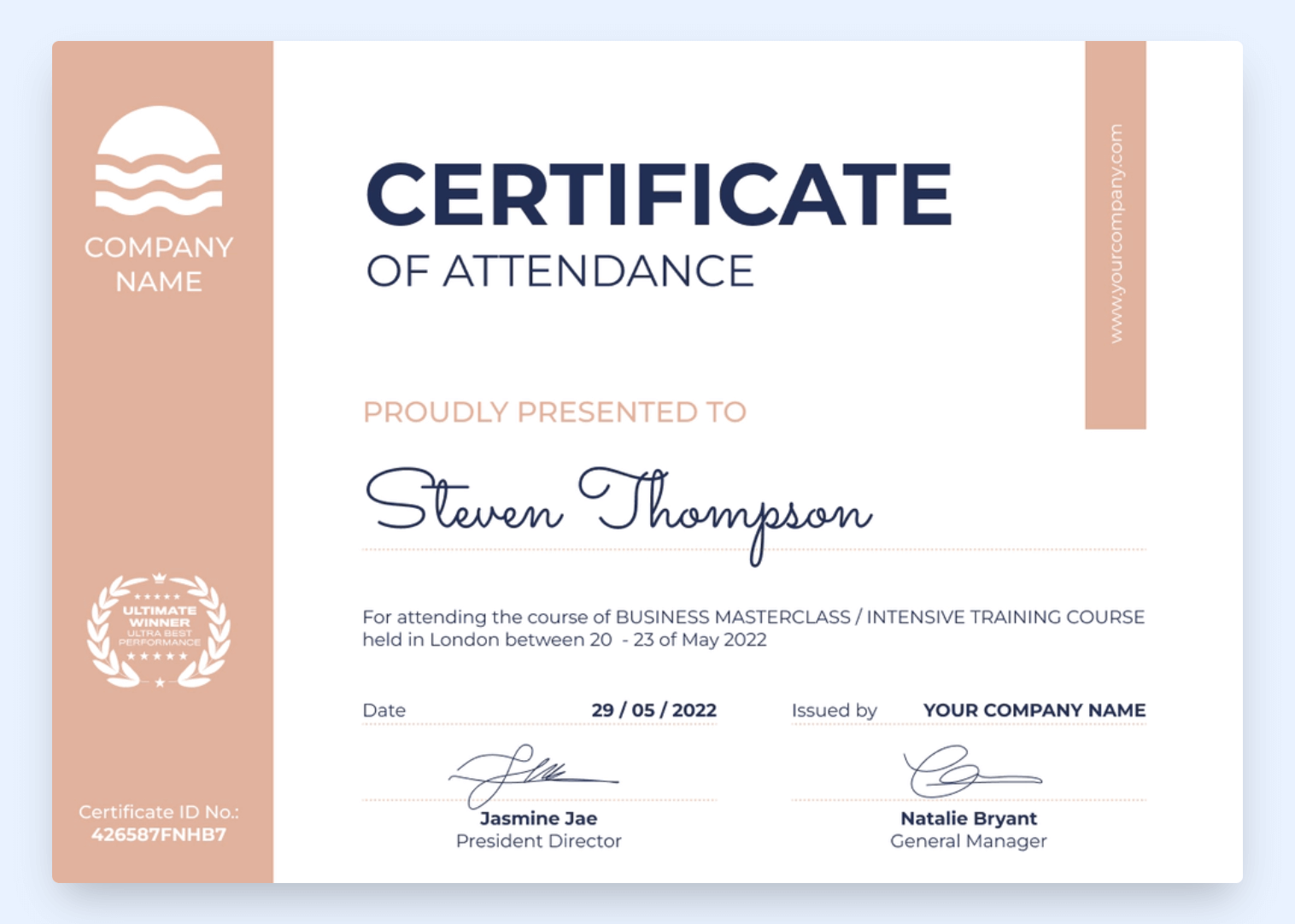 Simple event certificate template with pastel colors. Simple event certificate template with pastel colors.
