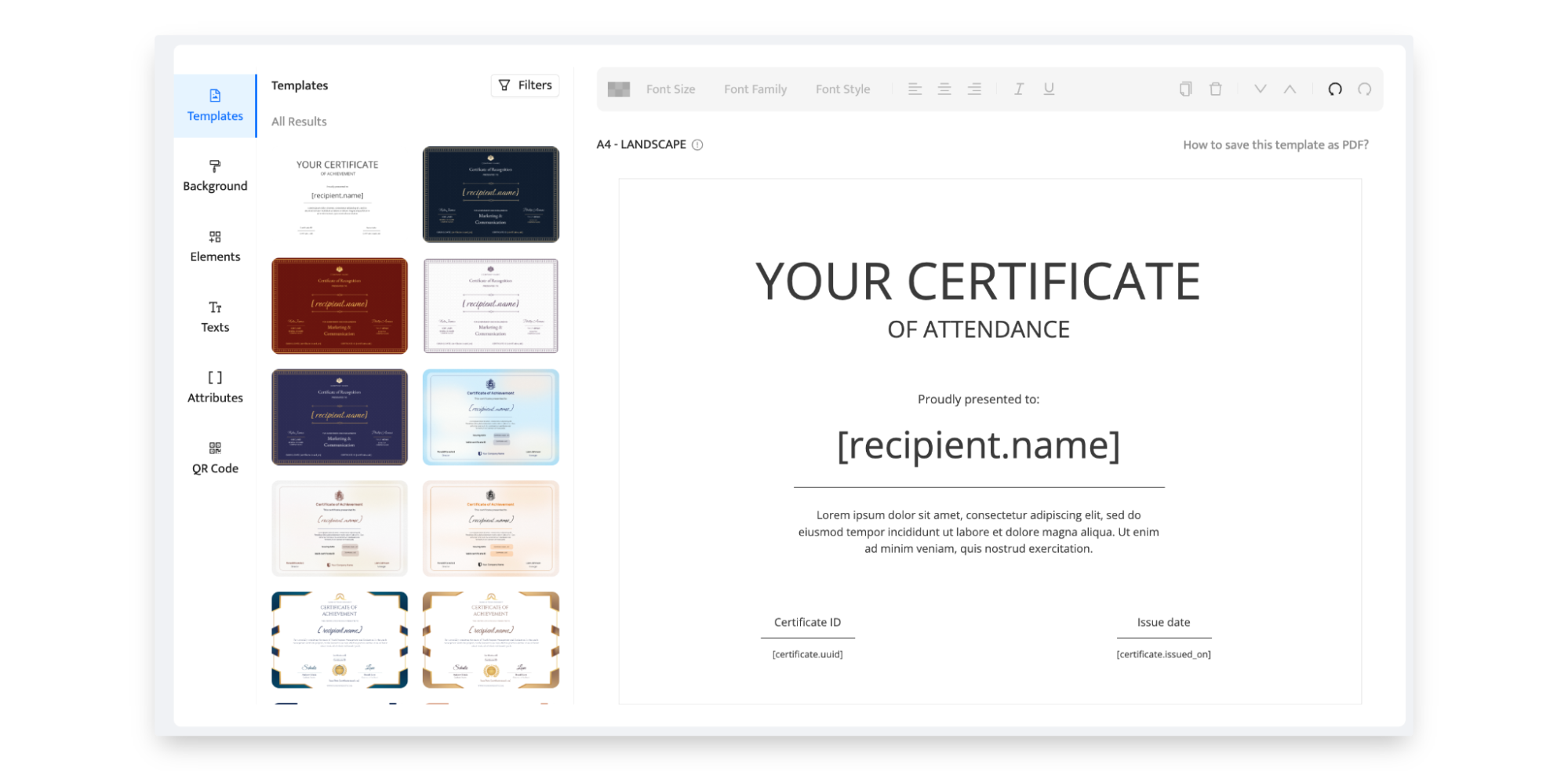 create your own certificate template