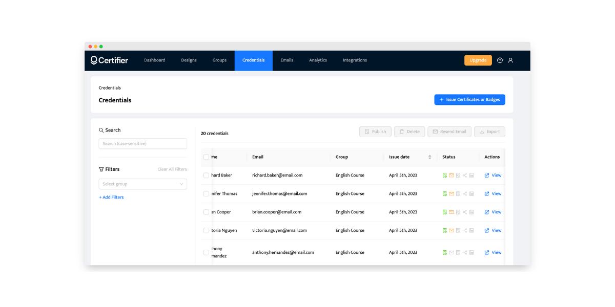 Certifier certificate management software as an alternative to Google Slides.