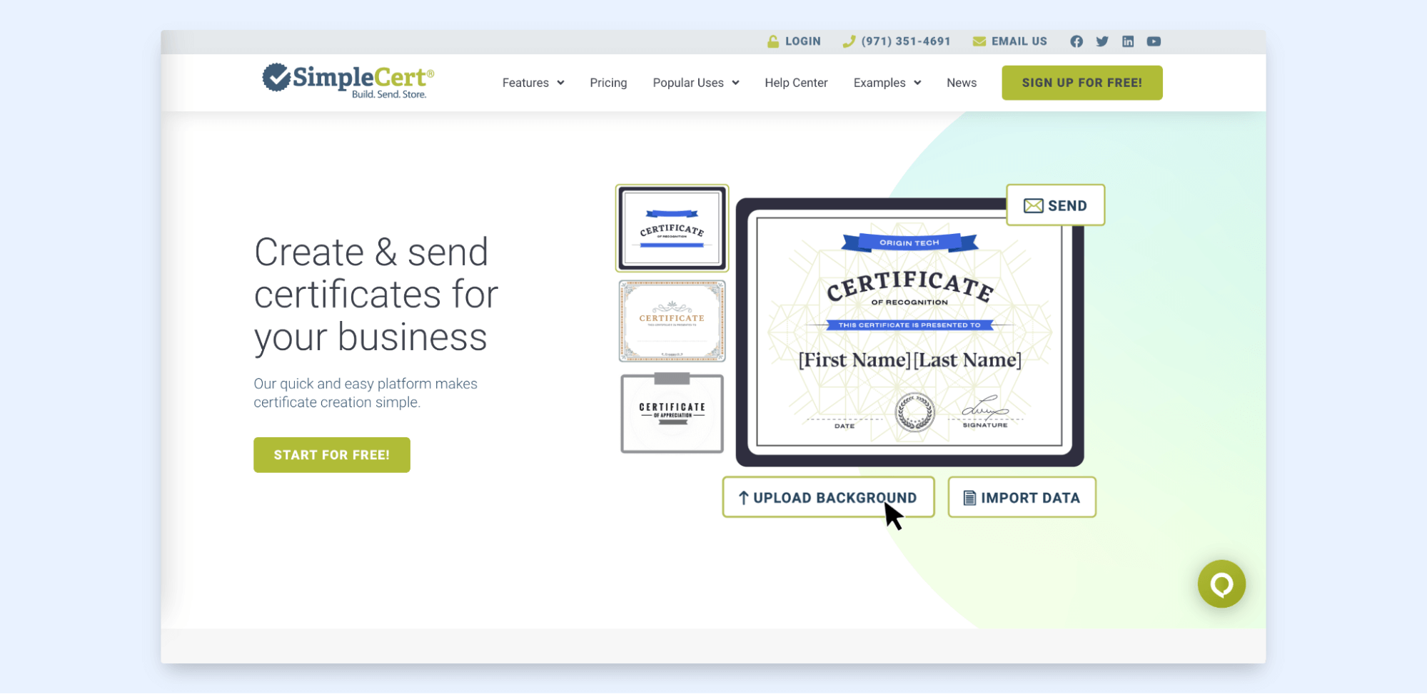 SimpleCert custom digital certificates. SimpleCert custom digital certificates.