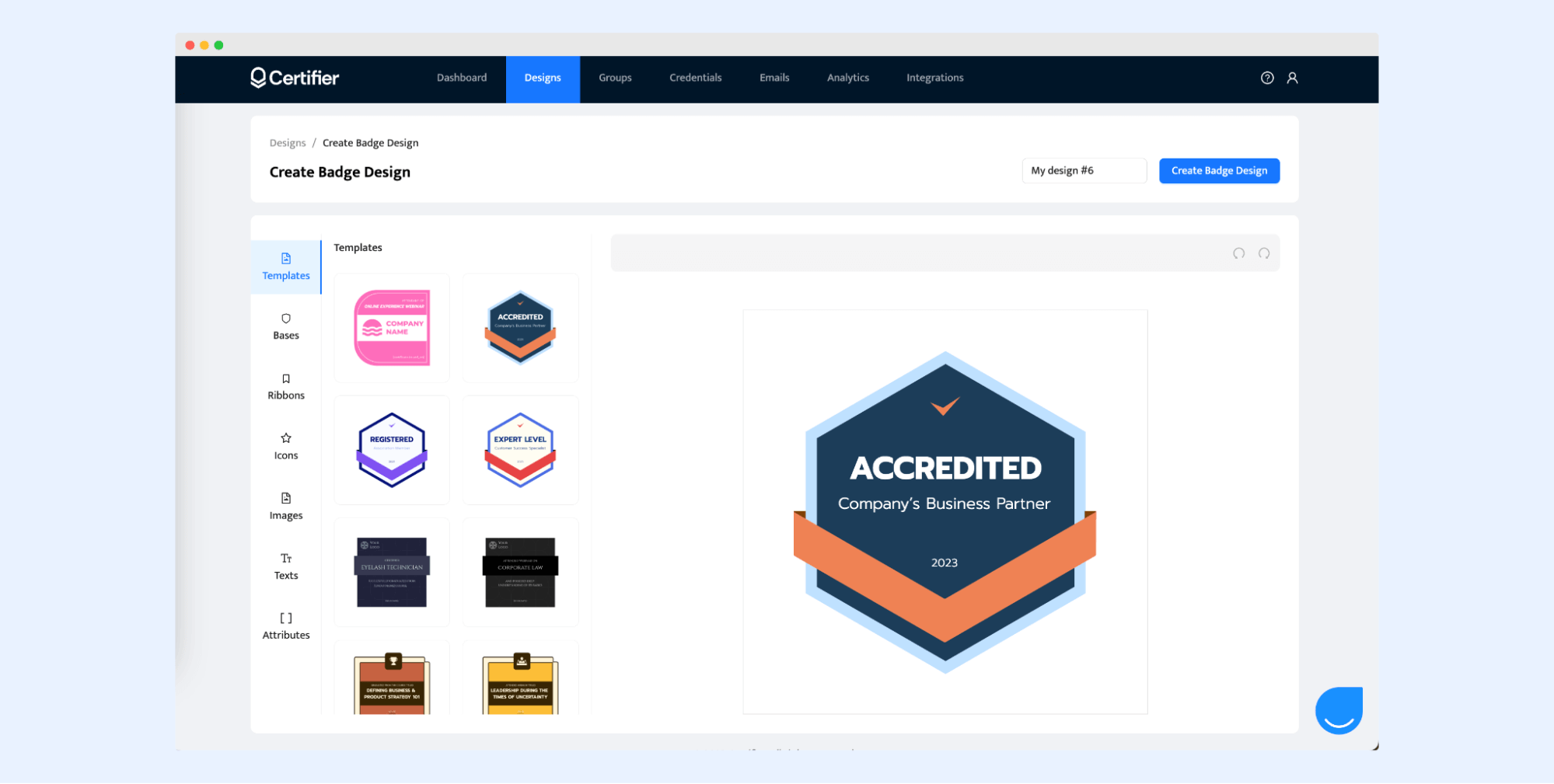 Creating badges in Certifier built-in editor. Creating badges in Certifier built-in editor.