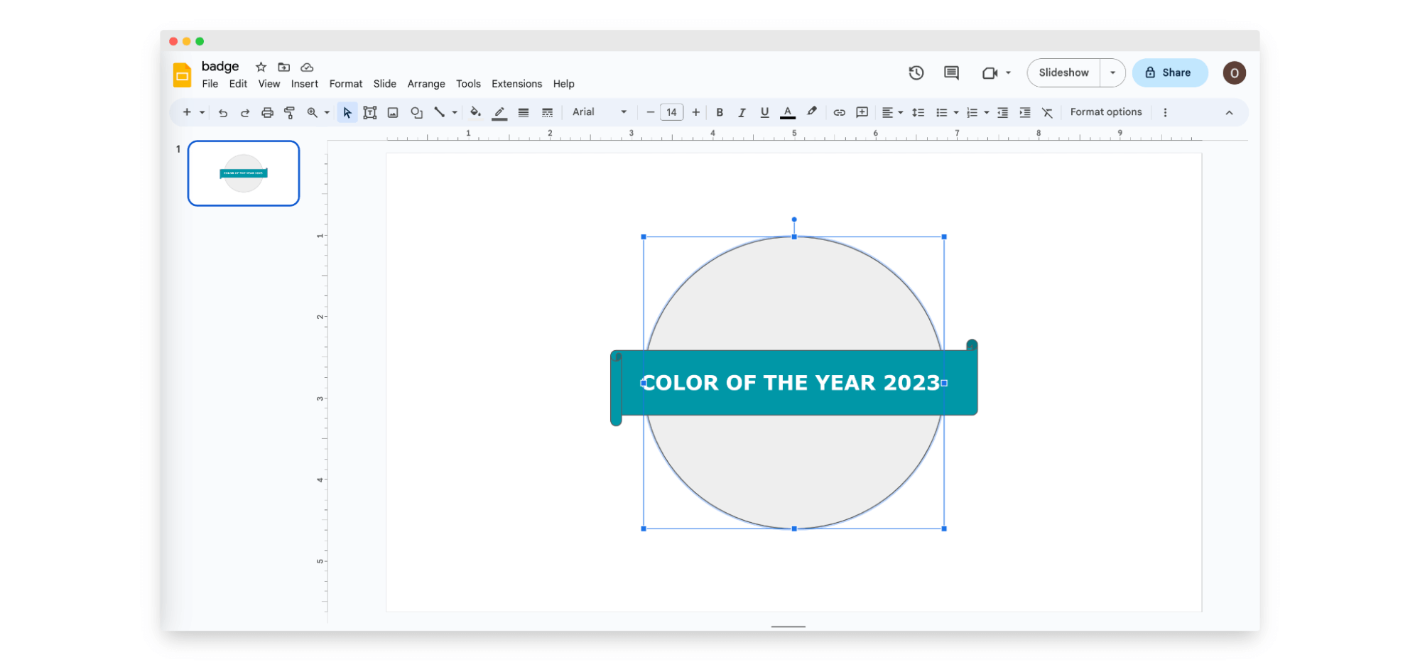Creating badges in Google Slides. Creating badges in Google Slides.