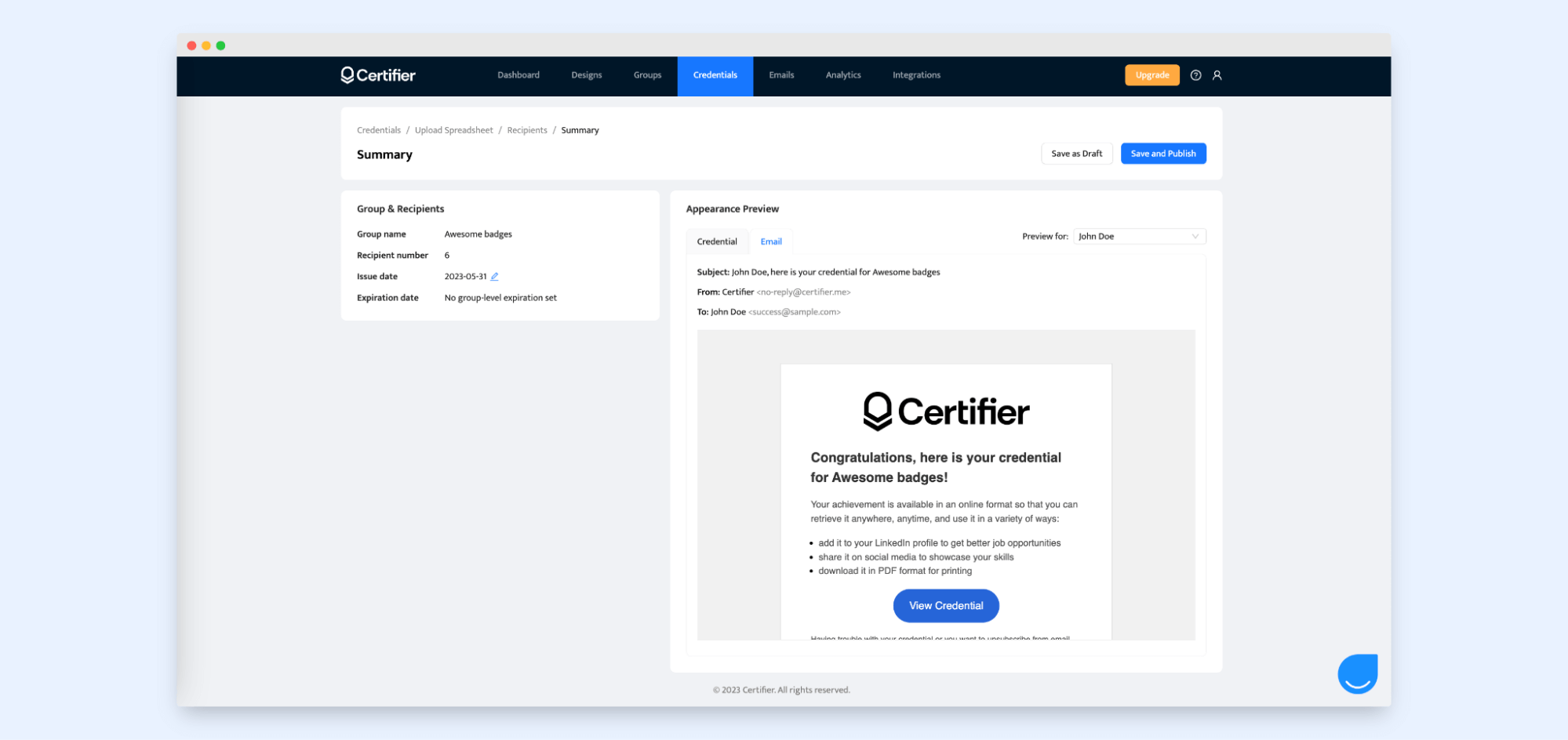 Verifying badges in Certifier dashboard. Verifying badges in Certifier dashboard.