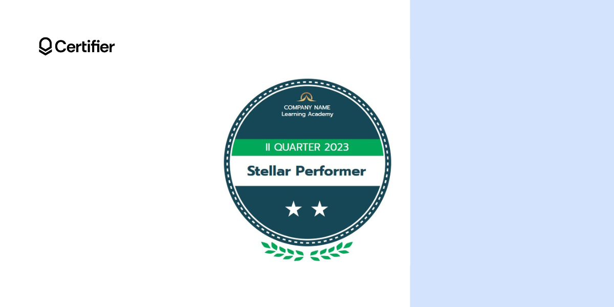 Stellar performer badge template for employees. Stellar performer badge template for employees.
