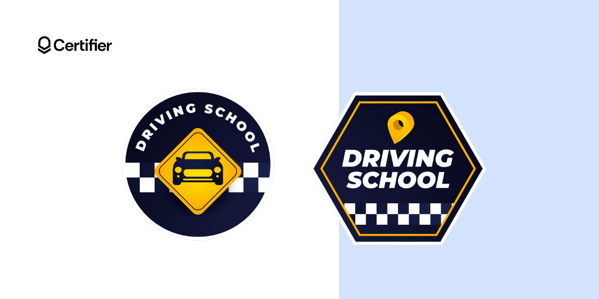 Driving course badge template inspo. Driving course badge template inspo.