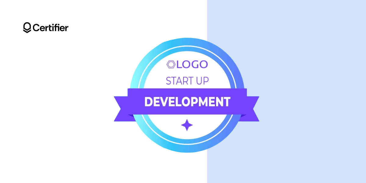 Modern online course badge template. Modern online course badge template.