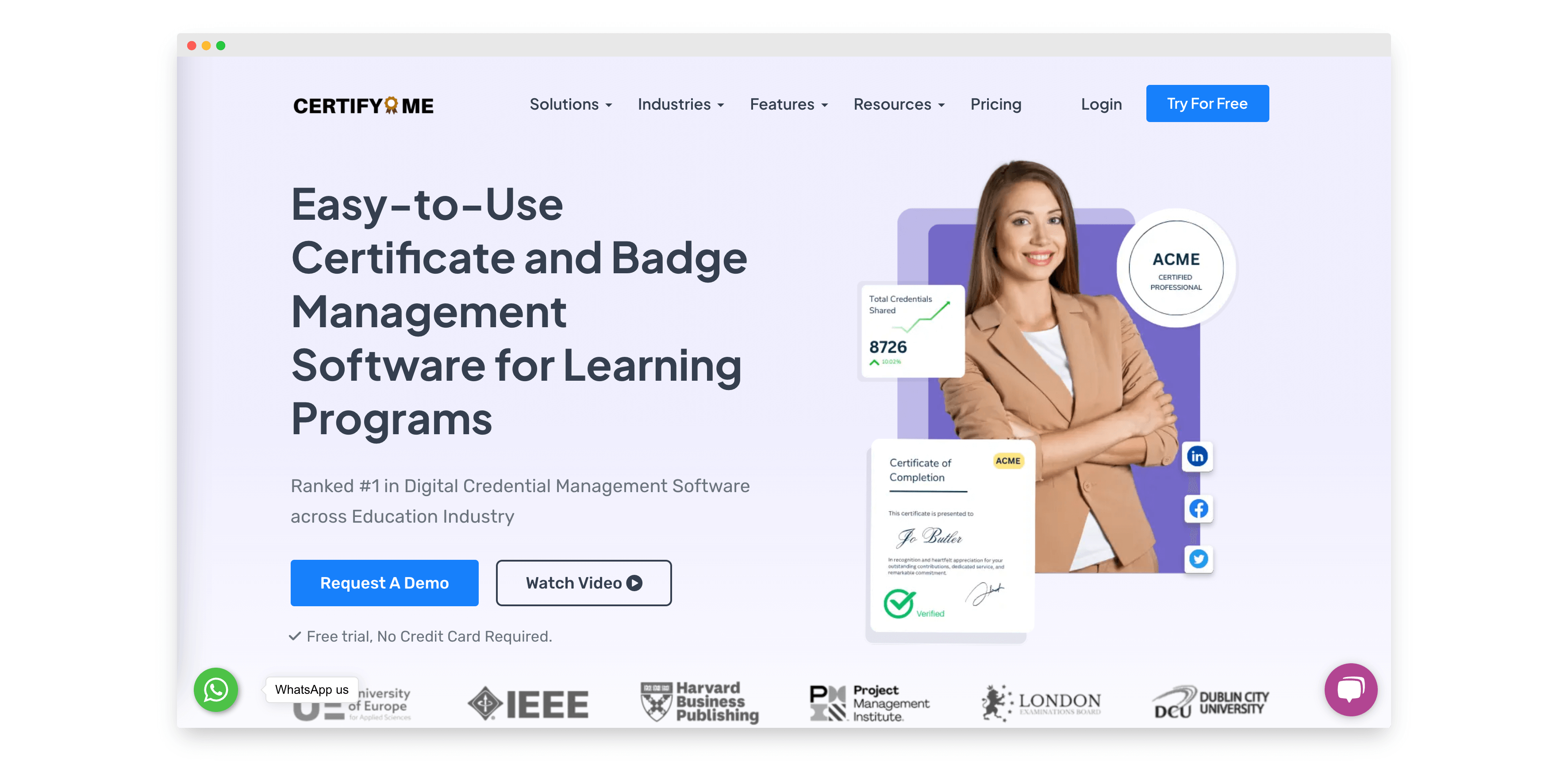CertifyMe as a Acclaim badge alternative. CertifyMe as a Acclaim badge alternative.