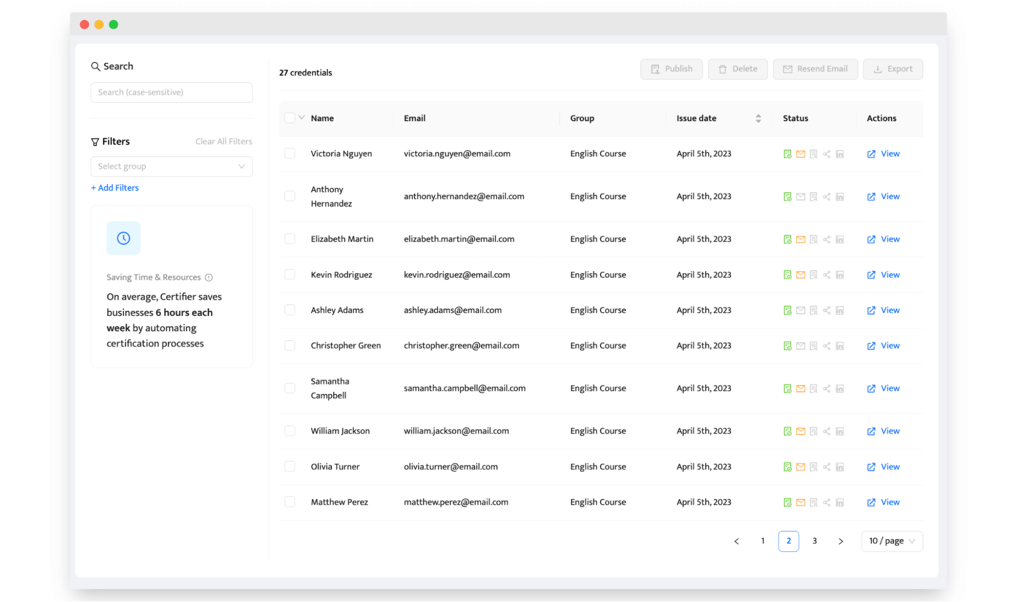 Managing thank you certificates within Certifier dashboard. Managing thank you certificates within Certifier dashboard.