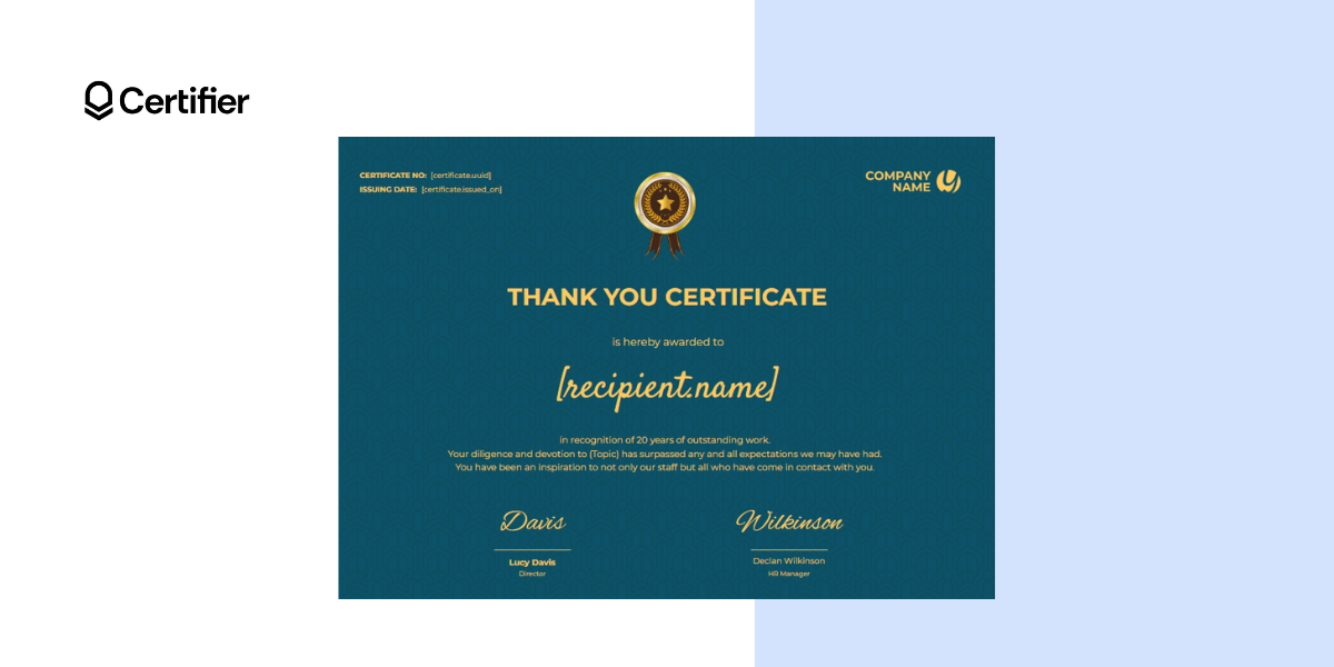 Elegant and classic thank you certificate template. Elegant and classic thank you certificate template.