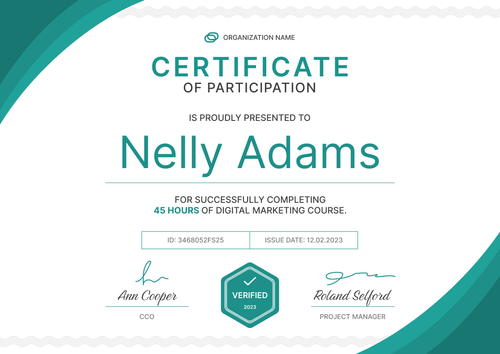 FREE Course Certificate Template - Download in Word, Google Docs