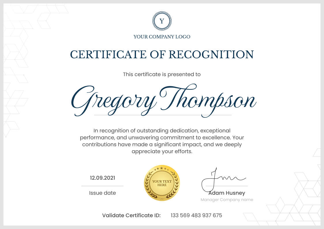 certificate of appreciation wording