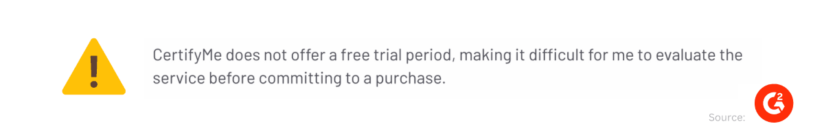 CertifyMe user review. CertifyMe user review.