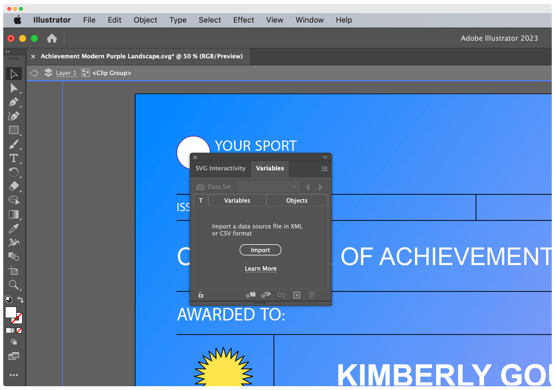 Import recipients data to Adobe Illustrator from CSV file. Import recipients data to Adobe Illustrator from CSV file.