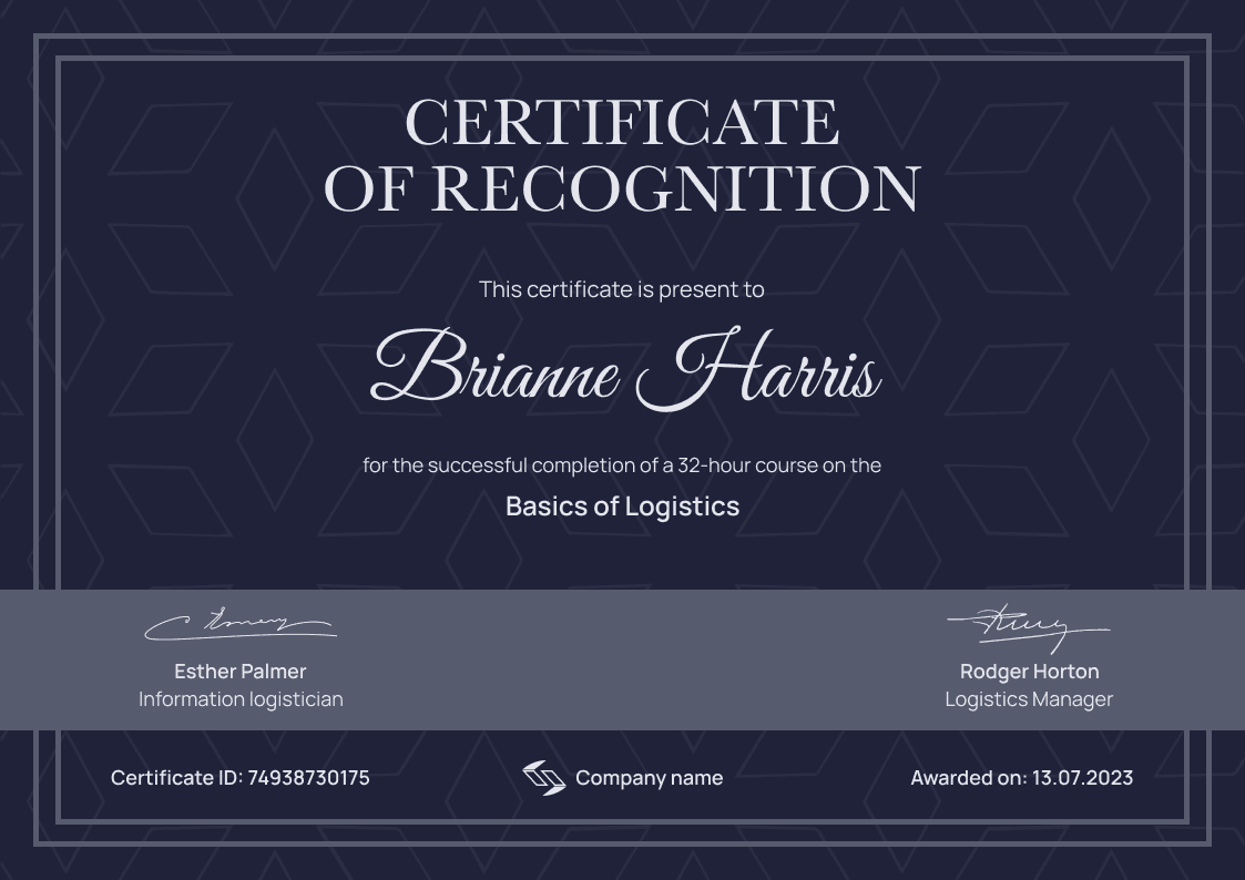 Premium and adept recognition certificate template Premium and adept recognition certificate template