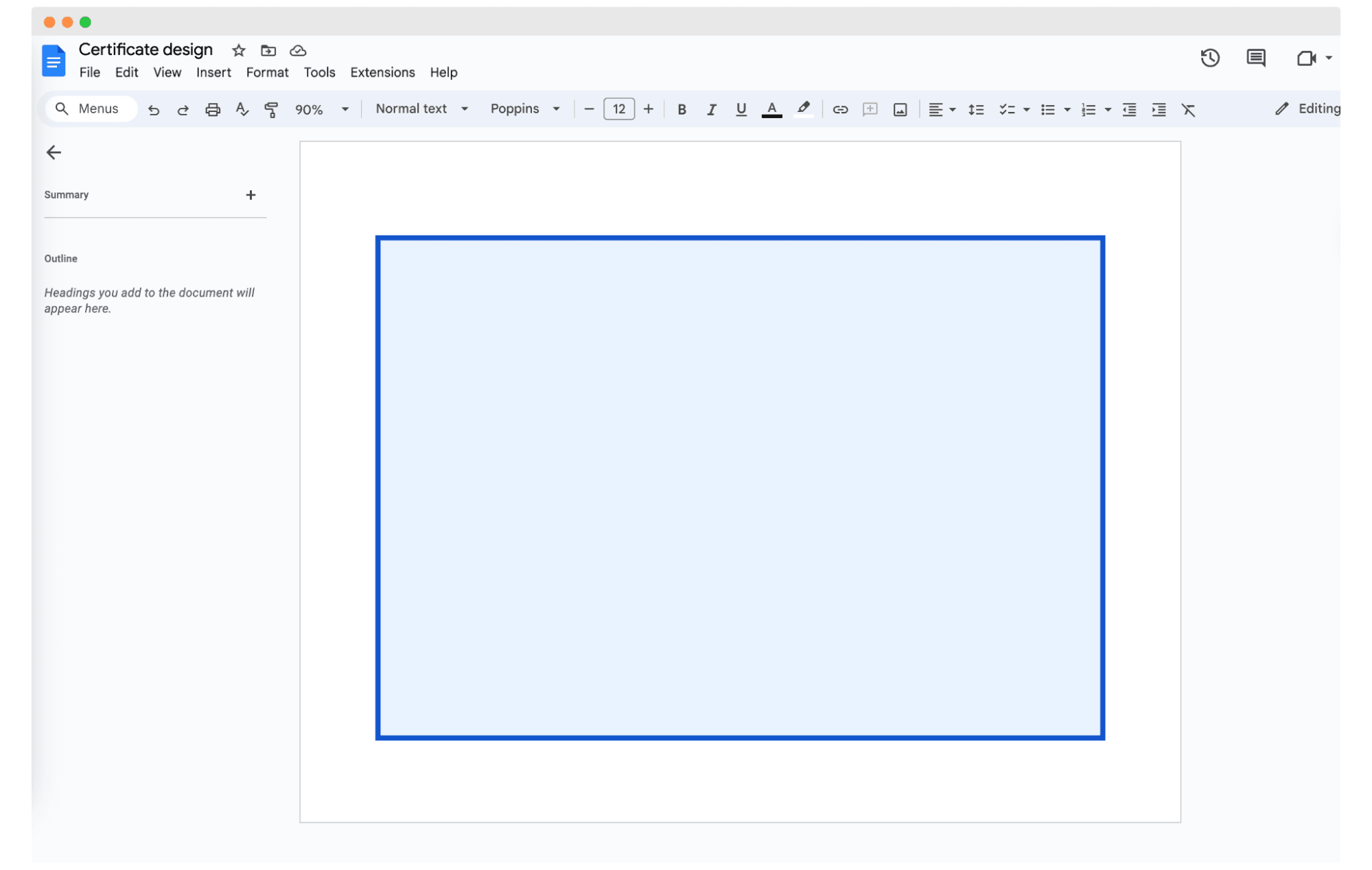 Certificate border with background in Google Docs. Certificate border with background in Google Docs.