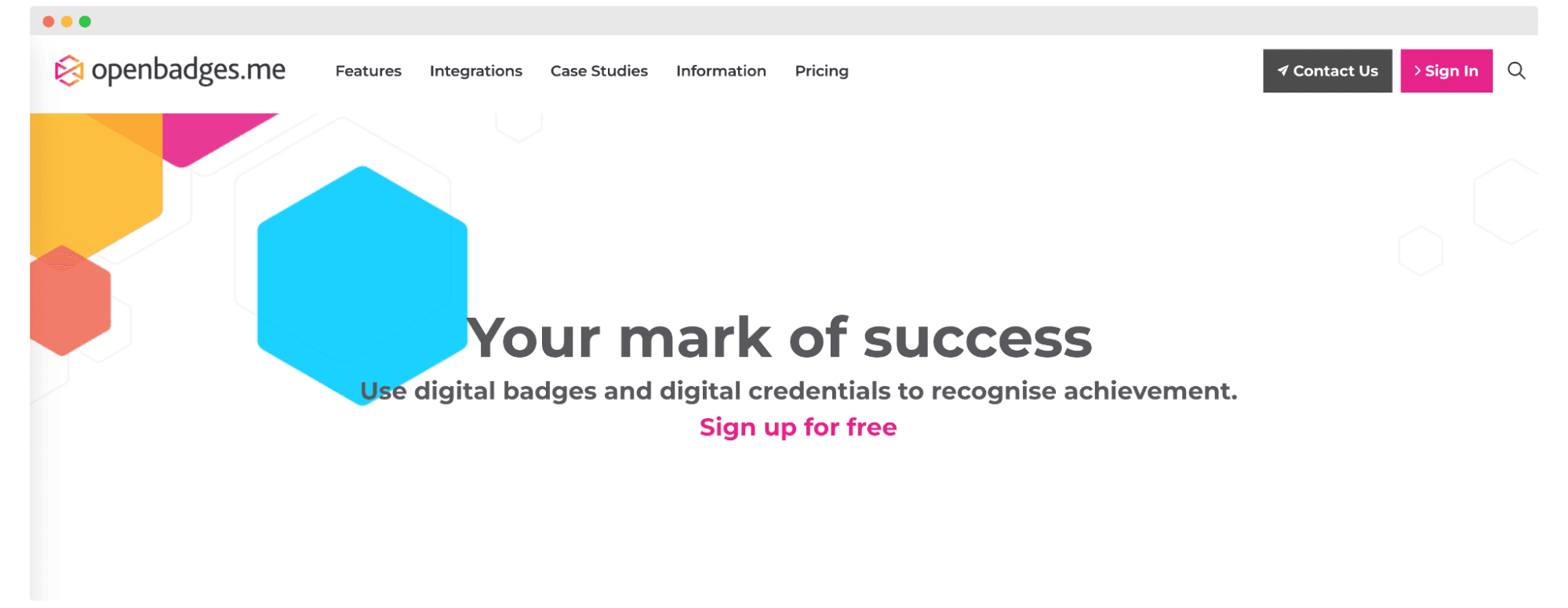 Openbadges.me web page screen. Openbadges.me web page screen.