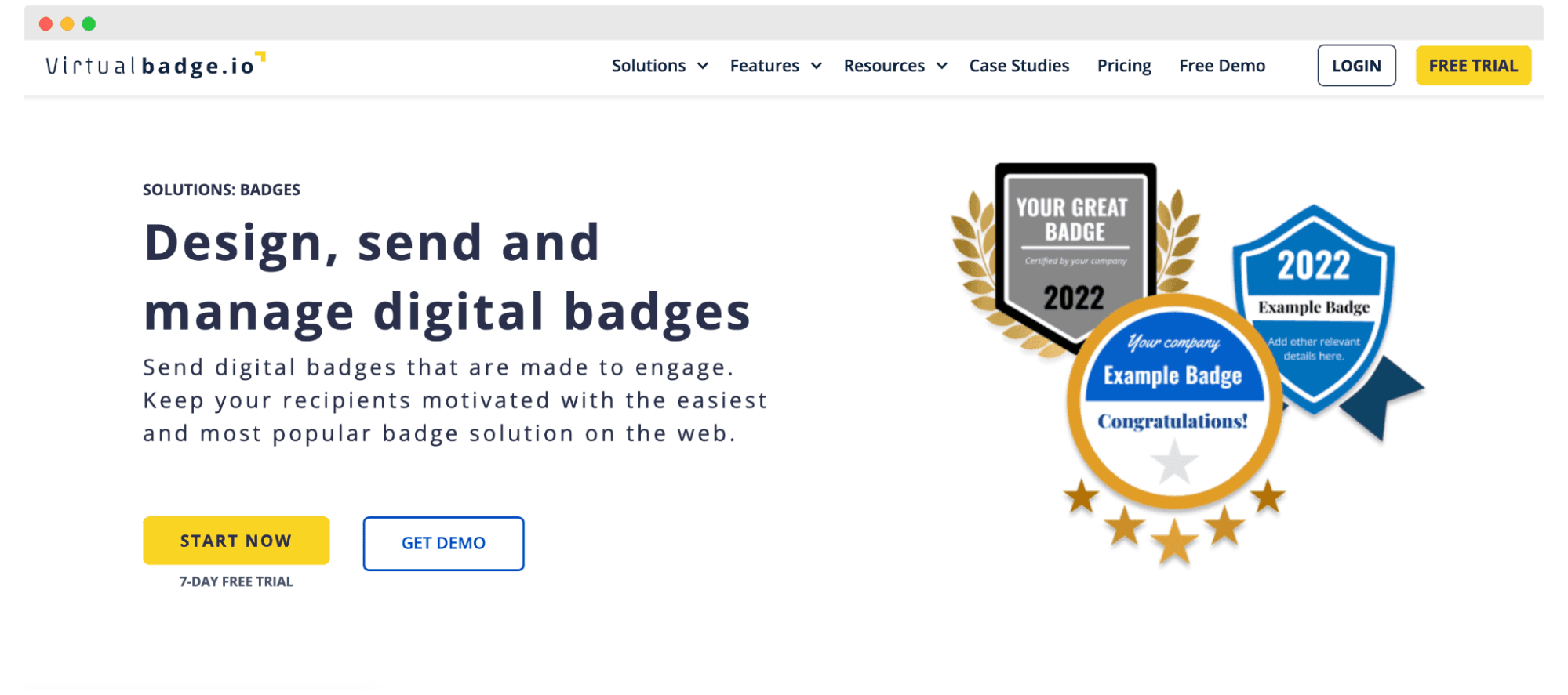 Virtualbadge.io web page screen. Virtualbadge.io web page screen.