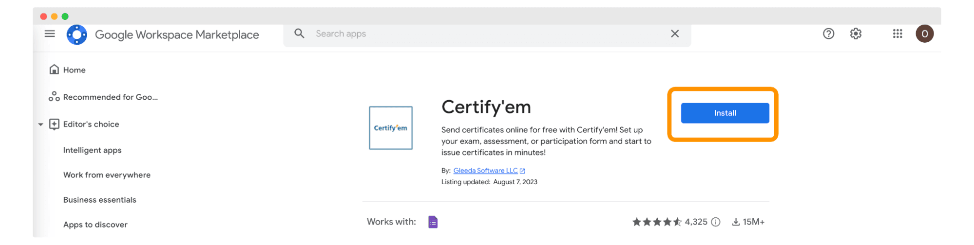 Installing plugin from Google Workspace Marketplace. Installing plugin from Google Workspace Marketplace.