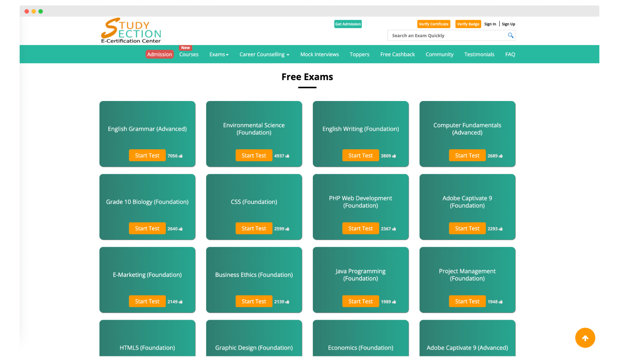 StudySection premium certificates. StudySection premium certificates.