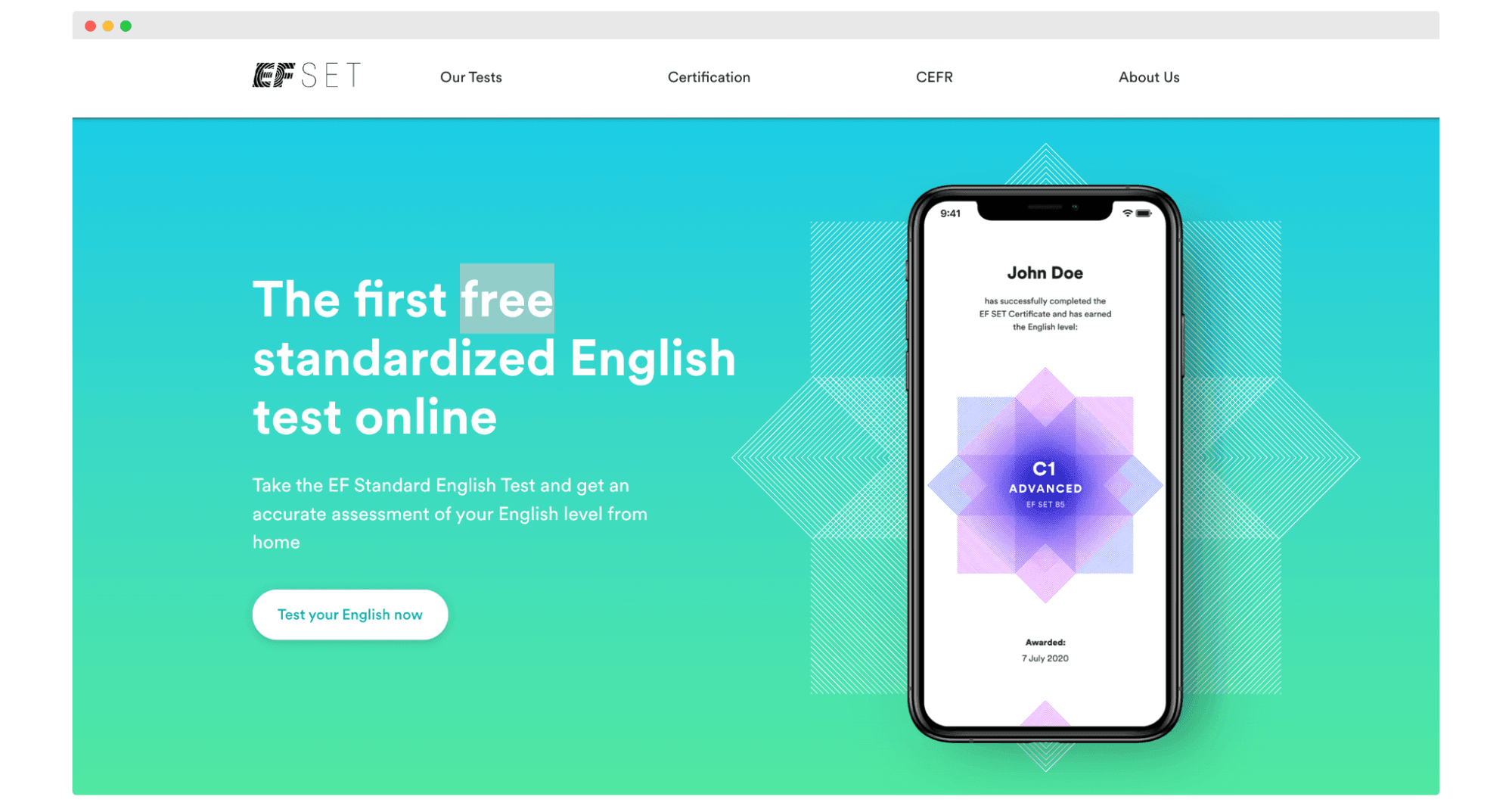 EF SET free standardized English test online. EF SET free standardized English test online.