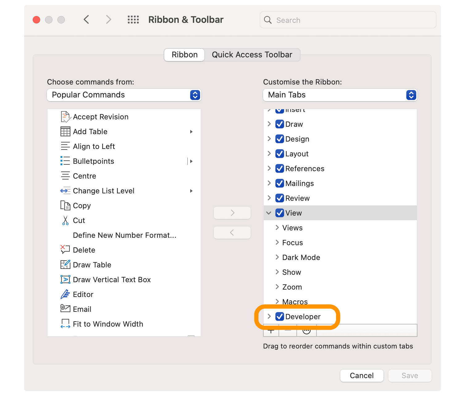 Setting up a developer tab in Microsoft Word. Setting up a developer tab in Microsoft Word.