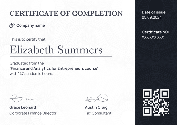 Completion Practical and professional completion certificate template