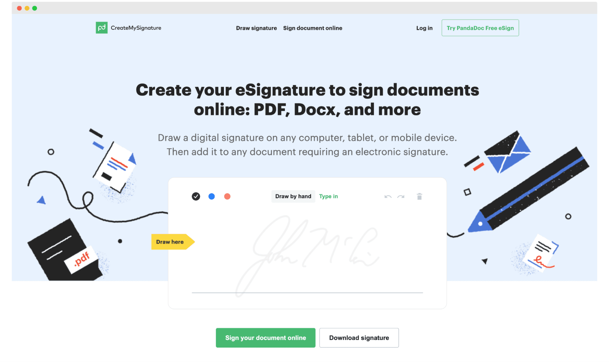 CreateMySignature as a solution to sign documents online. CreateMySignature as a solution to sign documents online.
