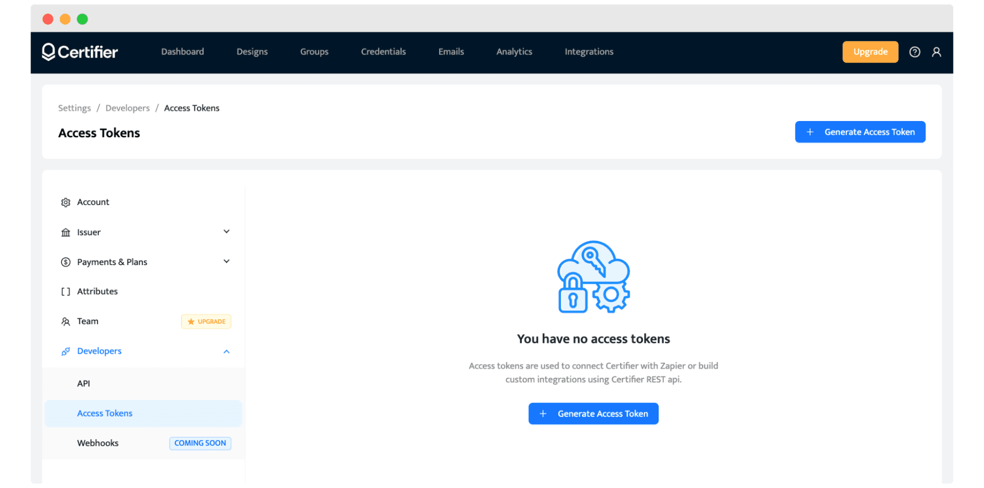 Generating access token to connect Certifier and Typeform. Generating access token to connect Certifier and Typeform.