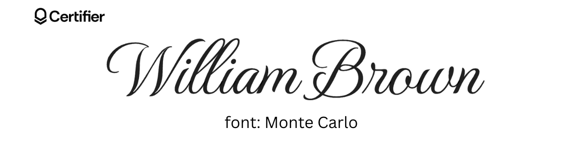 Monte Carlo font that look like signature. Monte Carlo font that look like signature.