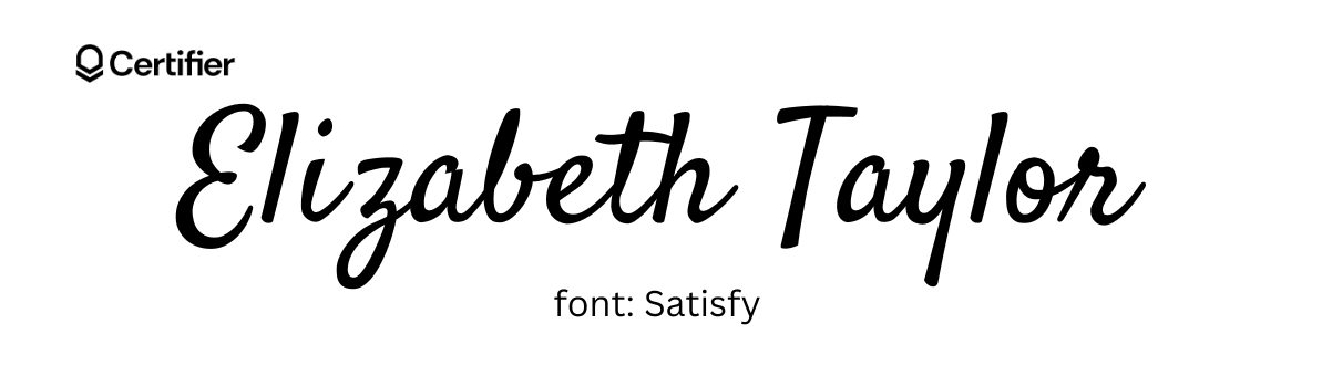 Satisy font that look like signature. Satisy font that look like signature.
