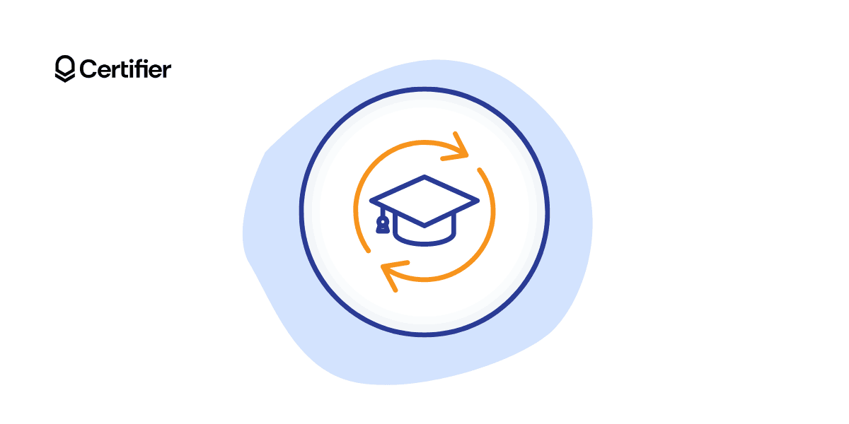 Circle with a mortarboard hat that shows that continuing professional education is an ongoing process. Circle with a mortarboard hat that shows that continuing professional education is an ongoing process.