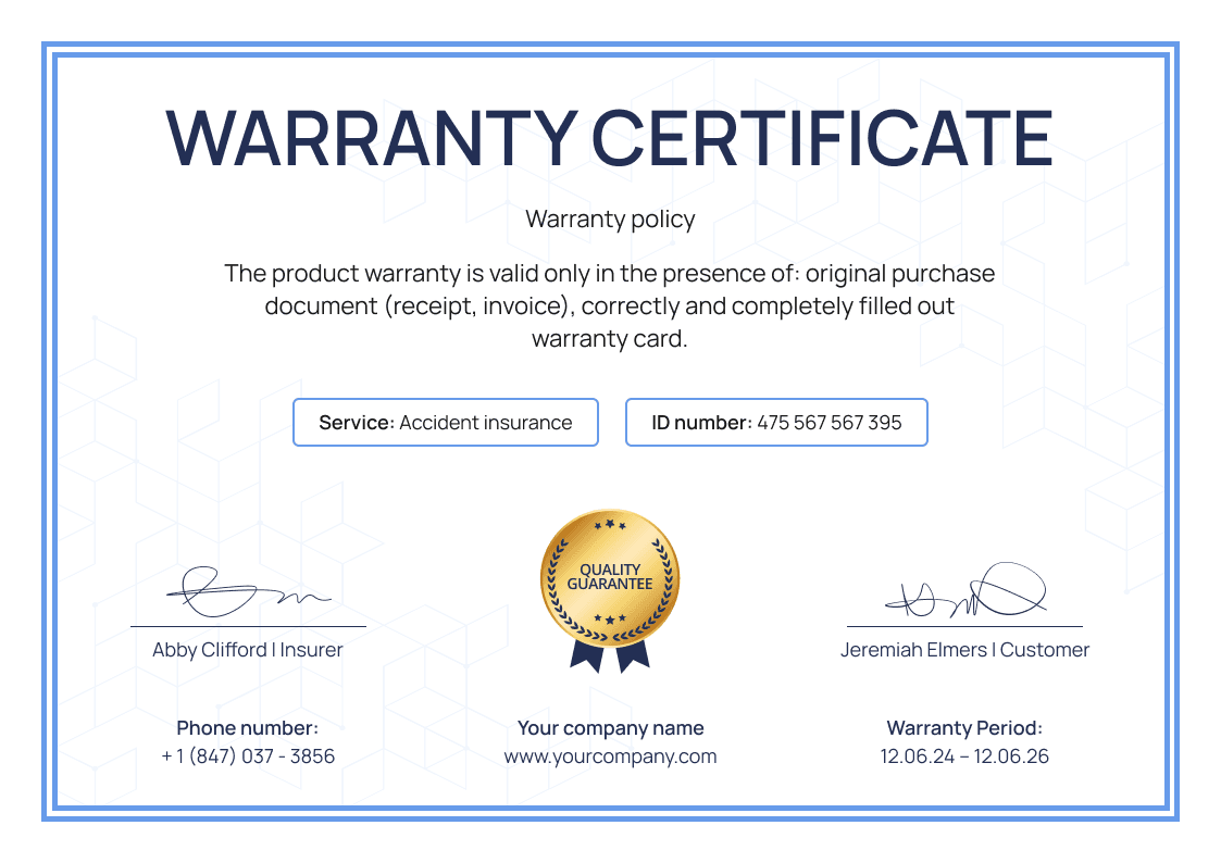 Free Warranty Certificate Templates - Download and Customize - Certifier