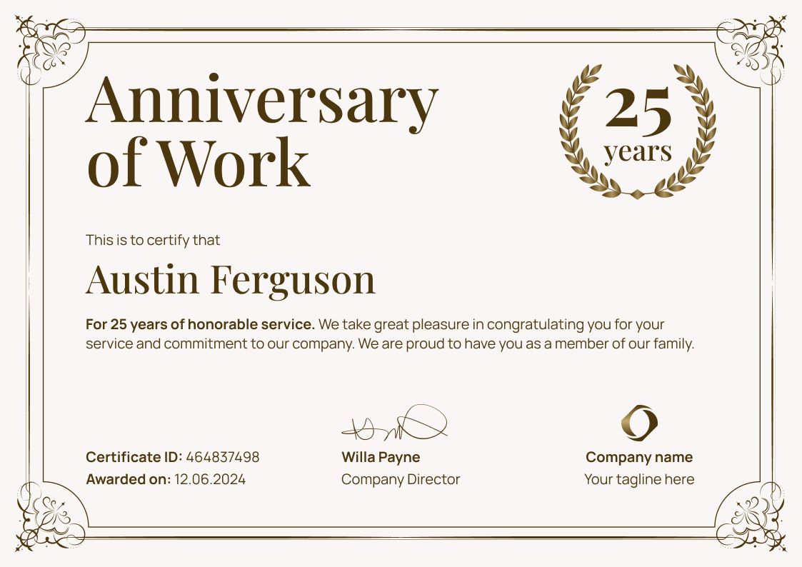 Professional Anniversary Printable Professional Anniversary Printable