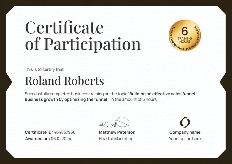 Course Customizable and professional workshop certificate template