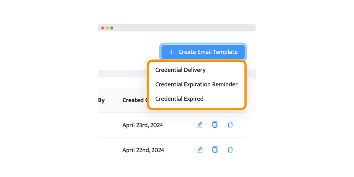Types of automatic delivery emails for sending certificates available in Certifier. Types of automatic delivery emails for sending certificates available in Certifier.