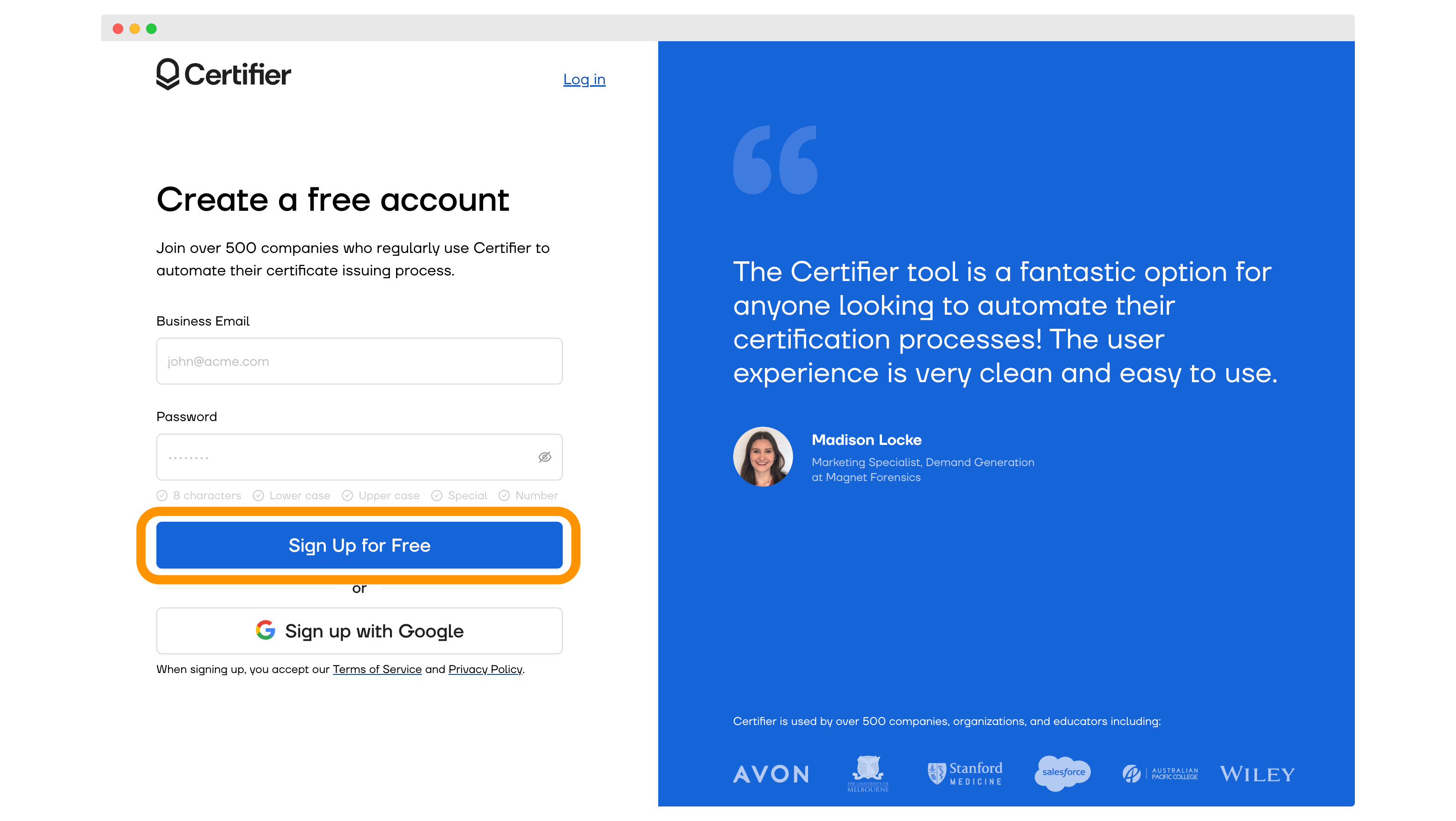 Signing up to Certifier and creating free account to automate personalized certificates. Signing up to Certifier and creating free account to automate personalized certificates.