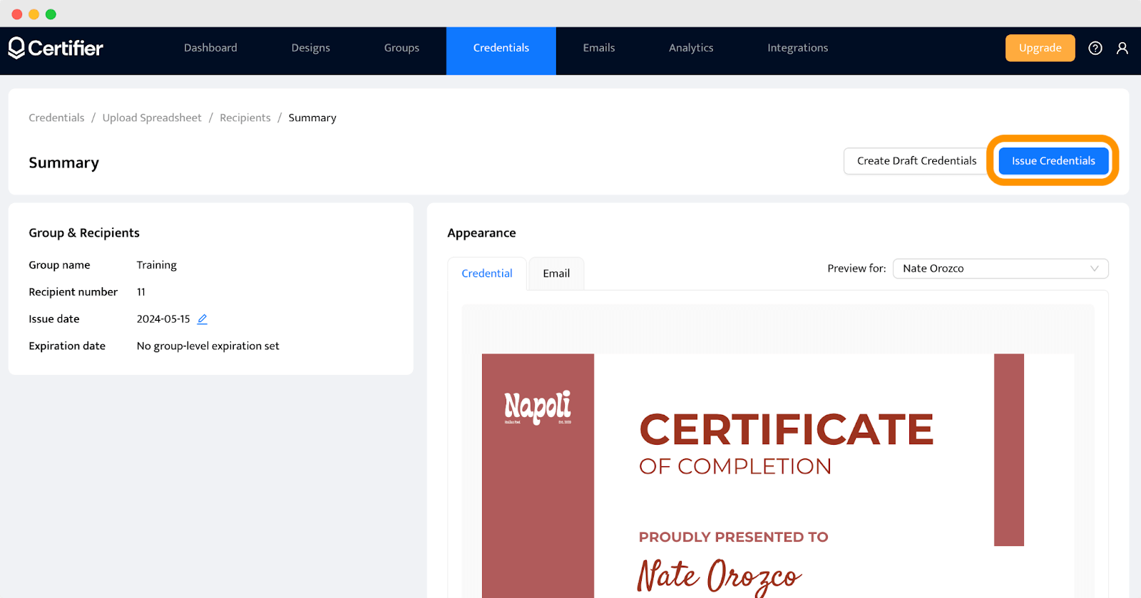 Issuing DIY certificates in bulk within the Certifier dashboard. Issuing DIY certificates in bulk within the Certifier dashboard.